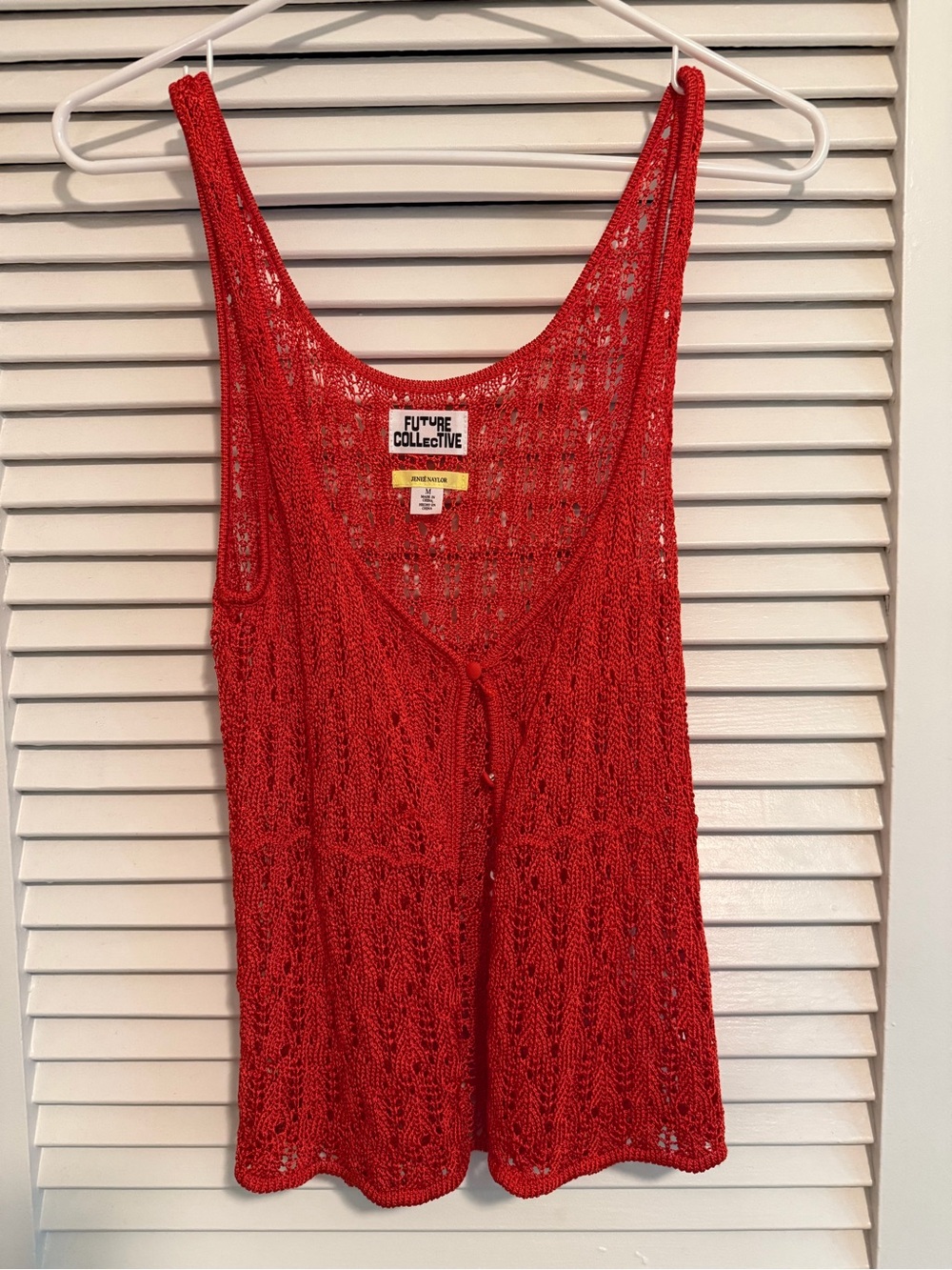 Future Collective Women’s Red Crochet Tank Top